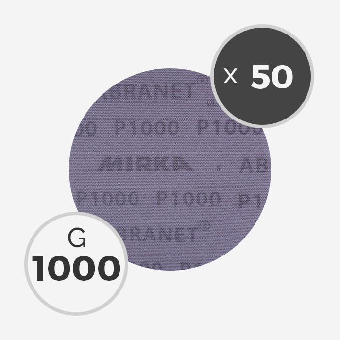 Boite de 50 disques abrasifs Abranet diamètre 150mm - grain 1000, MIRKA