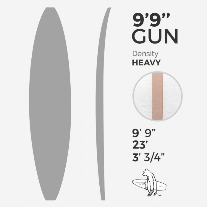 ARCTIC Foam 9'9'' GUN - Blue Density