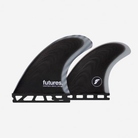 Quad fins - EA Control Series fiberglass Black / White, FUTURES.