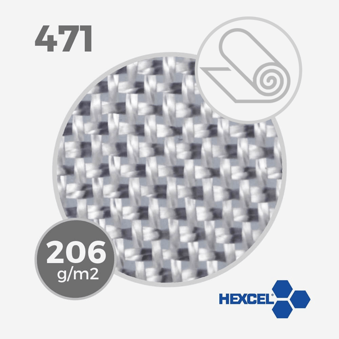 HEXCEL 471 - 5.5 oz - 206 gr/m - anchura 80cm (rollo)