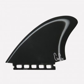 Captain Fin co. Twins / Keels Single Tab - Chris Christenson Fiberglass Black