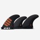 Dérives 5-fins - F4 ALPHA series Carbon Red 5-fins Set - taille S, FUTURES.