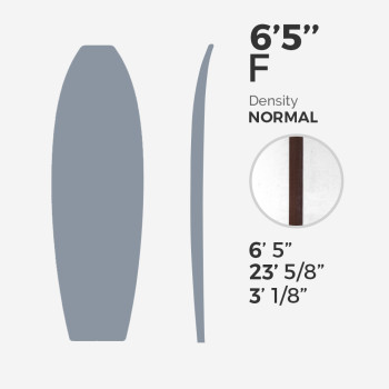 6'5'' F Fish - latte 5/32'' Dark Wood, MILLENNIUM FOAM