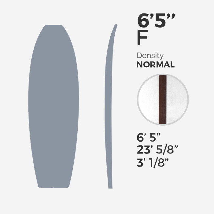 6'5'' F Fish - latte 5/32'' Dark Wood, MILLENNIUM FOAM