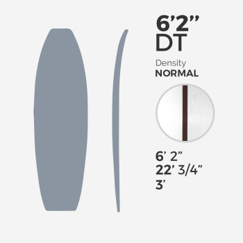 6'2'' DE Fish - latte  1/8'' Dark Wood, MILLENNIUM FOAM