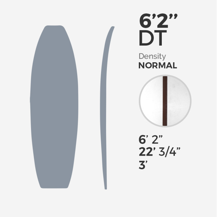6'2'' DE Fish - latte  1/8'' Dark Wood, MILLENNIUM FOAM