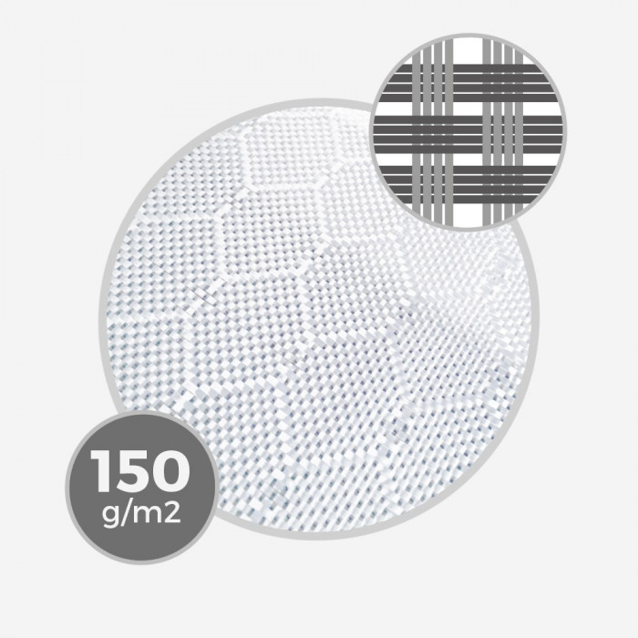 Innegra cloth Hexagon white / white infusion - 150gr/m - 4,4oz - 68,5cm width