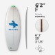 6'2'' F Fish - Green density - latte 1/8'' Ply, ARCTIC FOAM