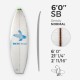 6'0'' SB Shortboard, ARCTIC FOAM