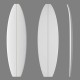 6'4'' SBF Shortboard, ARCTIC FOAM