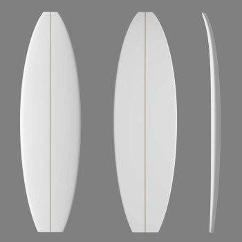 6'4'' SBF Shortboard, ARCTIC FOAM