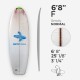 6'8'' F Fish - Green density - latte 1/8'' Ply, ARCTIC FOAM