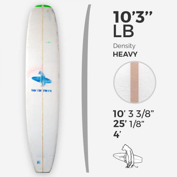 10'3'' LB Longboard - Blue density, ARCTIC FOAM