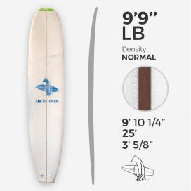 9'9'' LB Longboard - Green Density - latte 3/8'' Red Cedar, ARCTIC FOAM