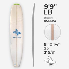 9'9'' LB Longboard - Green density - latte 5/16'' Basswood, ARCTIC FOAM