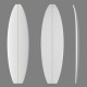 6'4'' SBF Shortboard - Yellow light density - 1/8 Bass Ply, ARCTIC FOAM