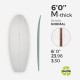 6'0'' M Thick EPS - 6'0'' x 24'' x 3,30'', 1/8'' Ply stringer, MARKO FOAM