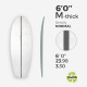 6'0'' M Thick EPS - 6'0'' x 24'' x 3,30'' - latte 1'' Grey PU, MARKO FOAM