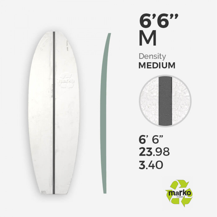 6'6'' M EPS - 6'7'' x 23,98'' x 3,4'', 1" PU Grey stringer, MARKO FOAM