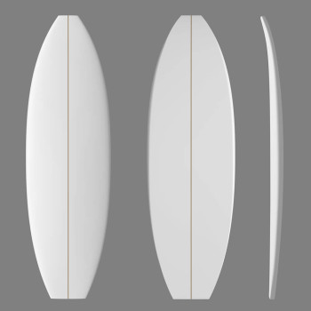6'0'' DE Fish - latte 1/8 Bass Ply Black / Black / Black, MILLENNIUM FOAM