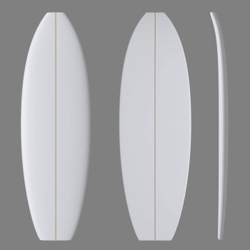 6'2'' DE Fish - latte  1/8'' Dark Wood, MILLENNIUM FOAM