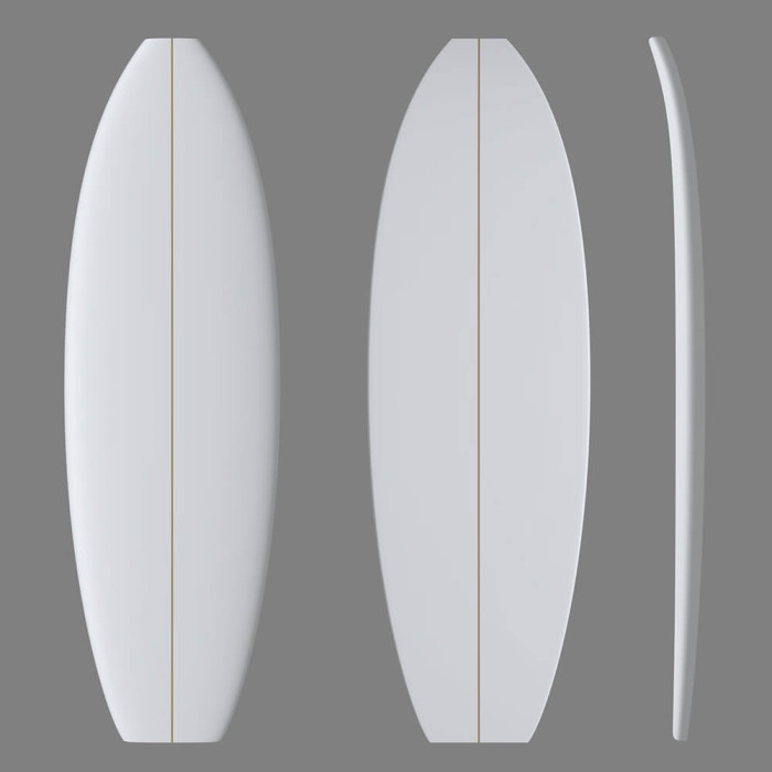 6'2'' DE Fish - latte  1/8'' Dark Wood, MILLENNIUM FOAM