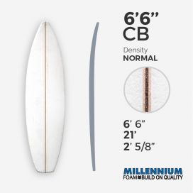 6'6'' CB hand shape Shortboard - latte - 1/8 Team Aussie Ply - T3, MILLENNIUM FOAM