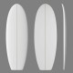6'2'' F Fish - Green density - 1/8'' Dyed Basswood Brown stringer, ARCTIC FOAM