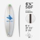 6'4'' SBF Shortboard - Green density - latte 1/8'' Black/Black/Black Ply, ARCTIC FOAM