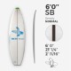 6'0'' SB Shortboard - Green density - costilla 1/8" Black/Black/Black Ply, ARCTIC FOAM