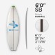 6'0'' SB Shortboard - Green density - latte 1/8" Black/Black/Black Ply, ARCTIC FOAM