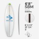 6'8'' SBM Shortboard - Green density - latte 1/8'' Black/Black/Black Ply, ARCTIC FOAM