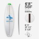 6'8'' SBF Shortboard - Green density - latte 1/8'' Black/Black/Black Ply, ARCTIC FOAM