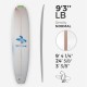 9'3'' L Longboard, Green density - latte 5/16'' Basswood, ARCTIC FOAM