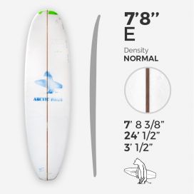 7'8'' E Egg - Green density - 1/8'' red Cedar stringer, ARCTIC FOAM