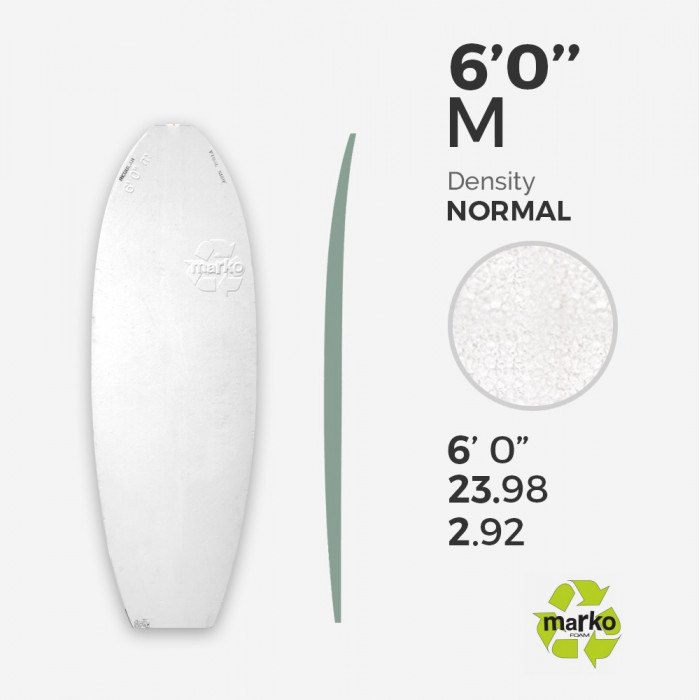 6'0'' M EPS - 6'0'' x 24'' x 2,92'', No Stringer, MARKO FOAM