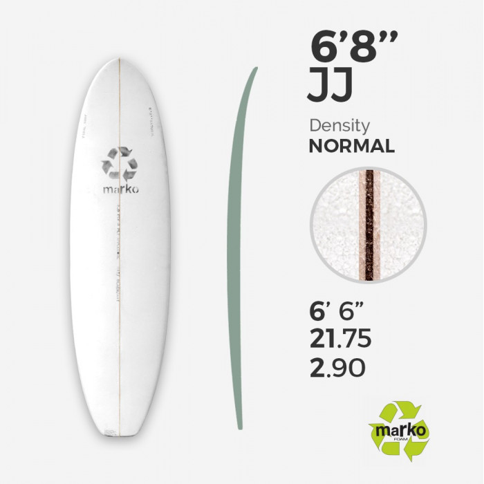 6'8'' JJ EPS - 6'8,75'' x 21,75'' x 2,9'', 1/8'' Ply stringer, MARKO FOAM