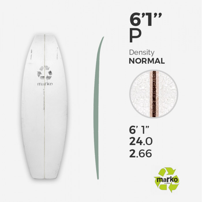 EPS 6'1'' PESCADO - Marko Foam surfboard blank - 6'1'' x 24'' x 2,85''' Ply