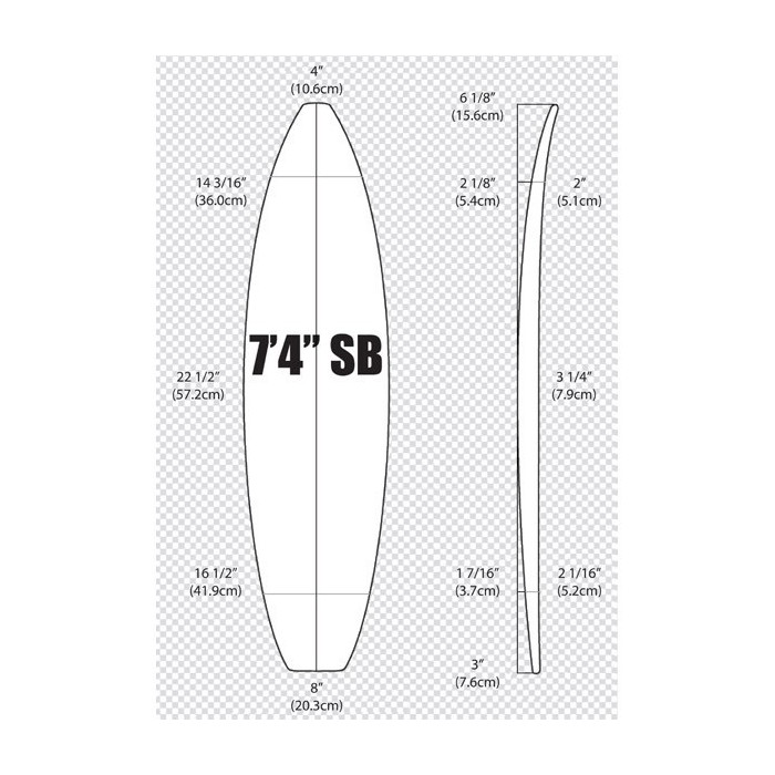 7'4'' SB Shortboard ARCTIC Foam - SINGLE FIN - Foam para el shape de una tabla de surf - VIRAL Surf for shapers