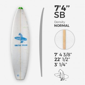7'4'' SB Shortboard ARCTIC Foam - SINGLE FIN - Surfboard blank for shaping - VIRAL Surf for shapers
