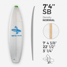 7'4'' SB Shortboard ARCTIC Foam - SINGLE FIN - Foam para el shape de una tabla de surf - VIRAL Surf for shapers