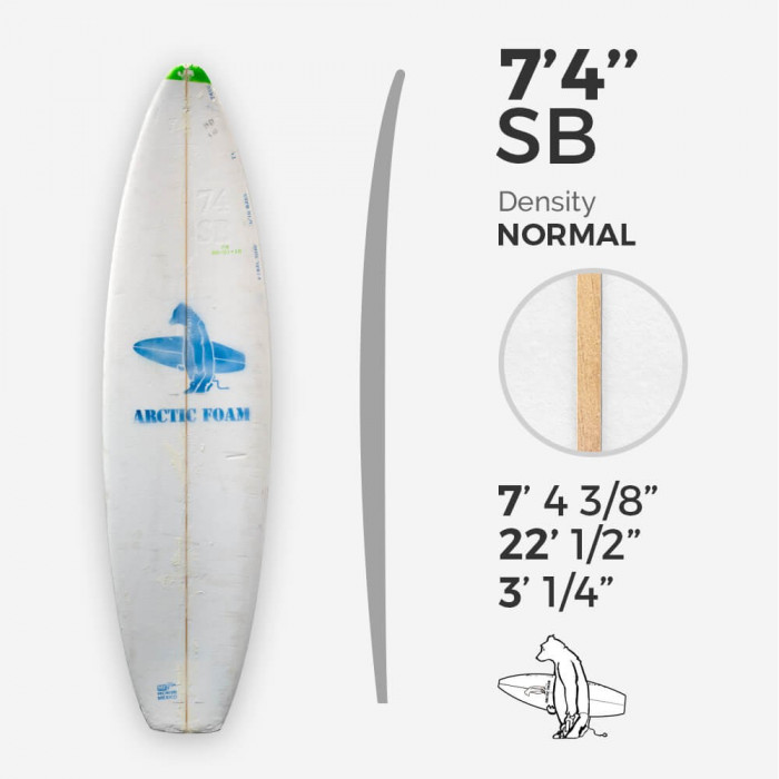 7'4'' SB Shortboard ARCTIC Foam - SINGLE FIN - Pain de mousse pour la fabrication de planche de surf - VIRAL Surf for shapers