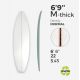 6'9'' M Thick EPS - 6'9'' x 22'' x 3.375'', latte 1/8'' Ply, MARKO FOAM