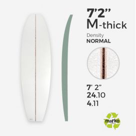 7'2'' Thick EPS - 7'2'' x 24" x 4,1", 1/8'' Ply stringer, MARKO FOAM