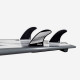 Dérives 5-fins - F4 RTM Hex white / black Legacy series, FUTURES. sur planche