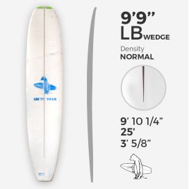 9'9'' L Longboard, Green density - latte 5/16'' Basswood, ARCTIC FOAM