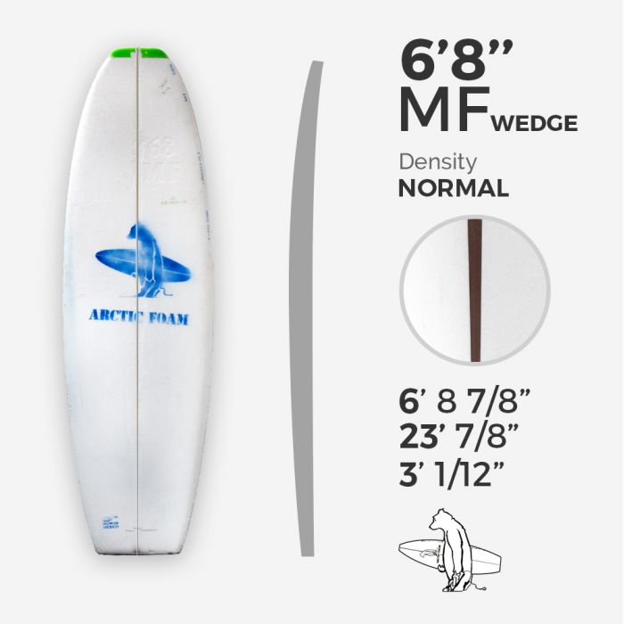 6'8'' MF Fish - Green density- 3/8'' red cedar wedge 3/8'' nose to 1/16'' tail stringer, ARCTIC FOAM