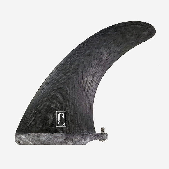 9.0" longboard single fin - Black tint fiberglass