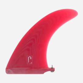 9.0" longboard single fin - Red tint fiberglass