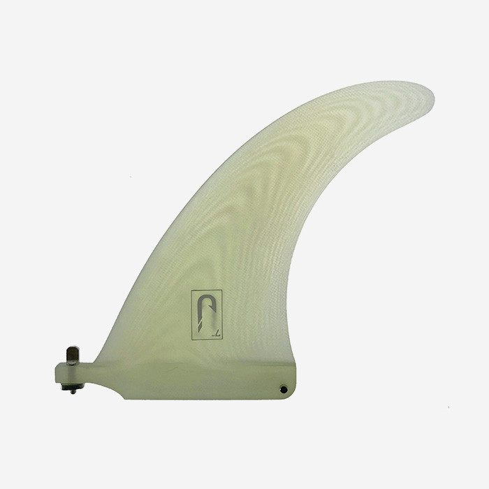 7.0" longboard single fin - Clear fiberglass